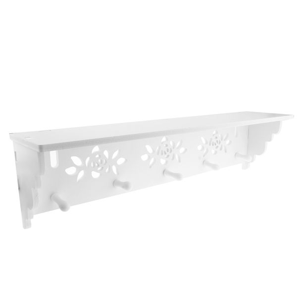 

wall mounted storage shelf holder hanger rack with hooks bathroom kitchen