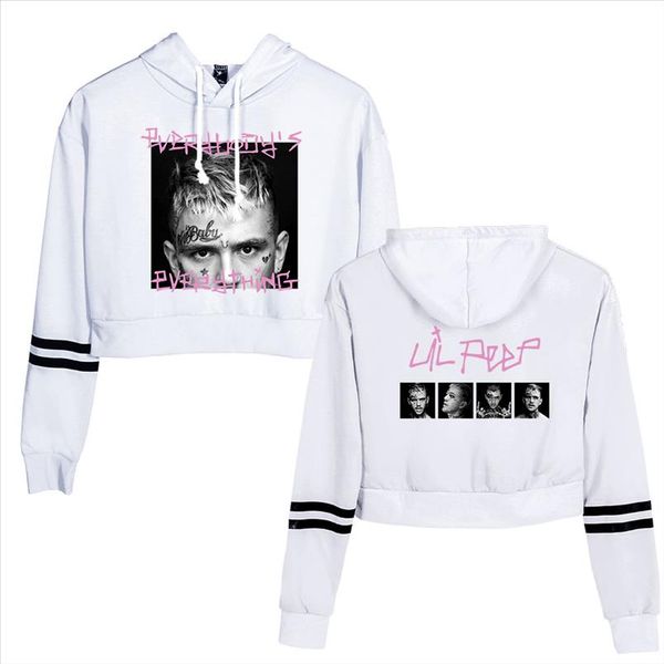 

navel hoodies streetwear singer lil peep hoodie crop women sweatshirt clothes harajuku navel hoodies streetwear, Black
