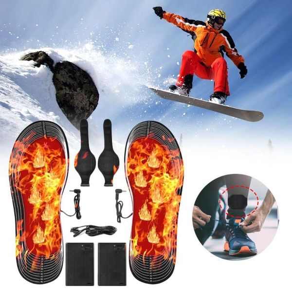 

outdoor t-shirts usb dc carbon fiber electric heating insoles eva rechargeable 4.5v battery box can be cut, Gray;blue