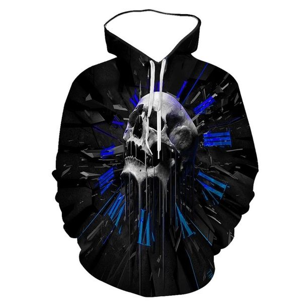 

effect digital printing skull head european style spring and autumn hooded long sleeve 3d print shirts harajuku hippie funny men clothing
