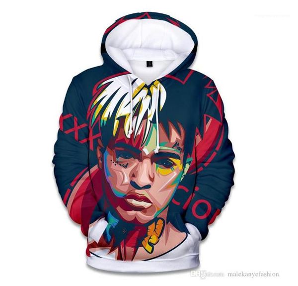

xxxtentacion 3d print overpull sweatshirts long sleeved mens american rapper r.i.p. designer hoodies, Black