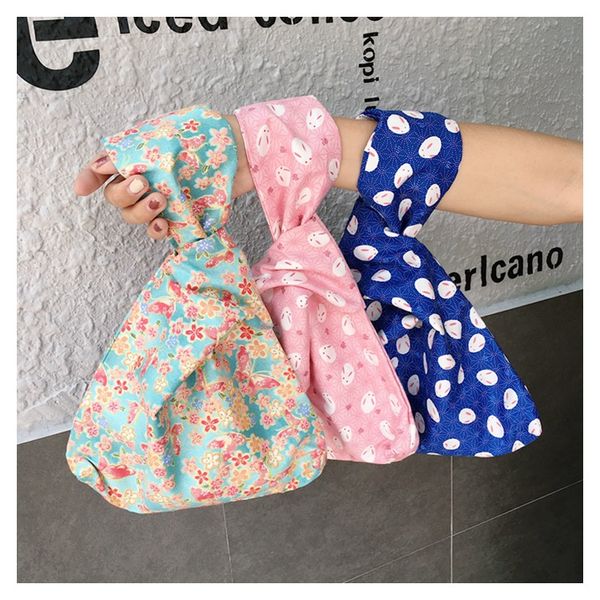 

gold flower wrist bag japanese style totes bags wrist bag clutch purse fold over women floral soft