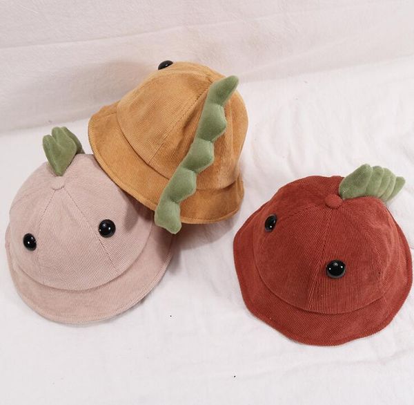 

baby hat spring and autumn children's fisherman hat baby corduroy cartoon hat gd647, Yellow