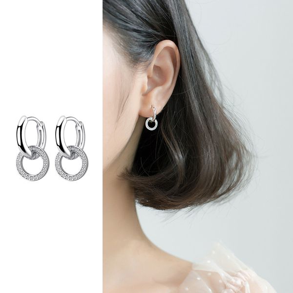 

mocanie модные 925 серебряный vintage круглый блокиратор классический обруч серьги для женщин свадеб корея стиль fine jewelry, Golden;silver