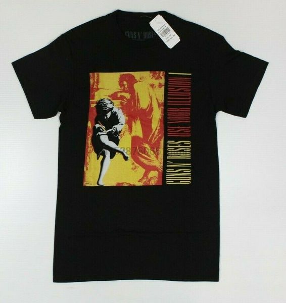 

guns n roses use your illusion black official t-shirt new axl slash (4f3