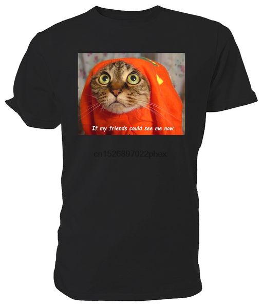

tabby cat t shirt. classic round neck short sleeved choice of sizes and colours if my friends could see me now men t shirt