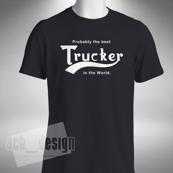 

probably the trucker mens t-shirt v8 truck driver man summer short sleeves fashion print letters hip hop t shirt