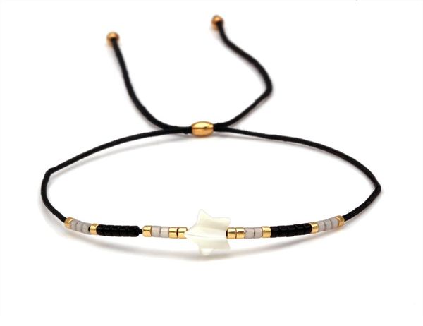 

charm bracelets boho miyuki glass seed beads stainless steel white seahell star bracelet women men cute multicolored surf jewelry he, Golden;silver