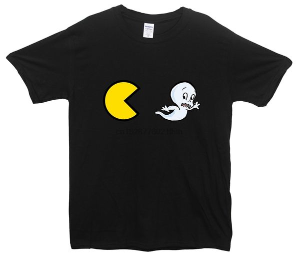 

brand casper the friendly ghost vs pacman t-shirt summer men short sleeve t-shirt