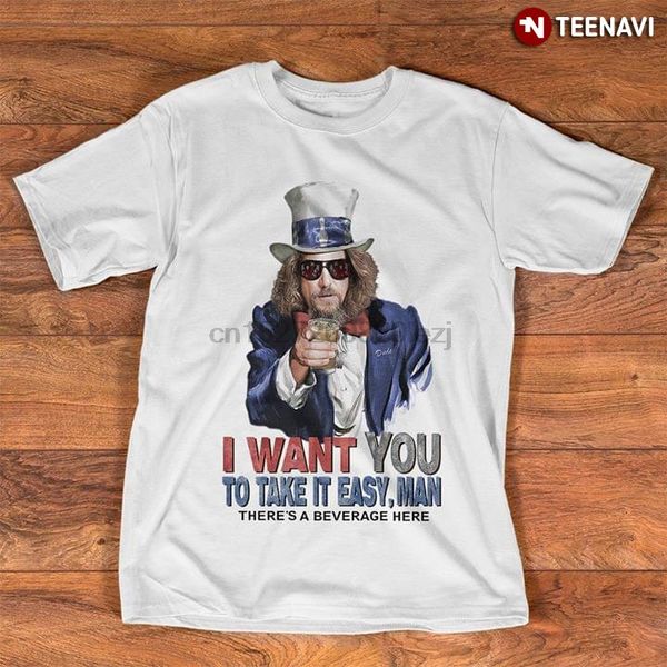 

the big lebowski dude i want you to take it easy man theres напиток здесь t-shirt