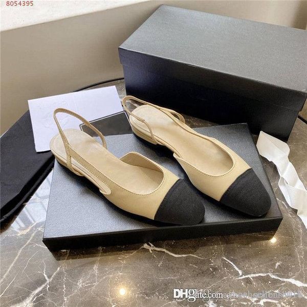 

ladies classic leather sandals, matching color with closed toe with low-heel and comfortable breathable sandals complete set of shoe box, Black