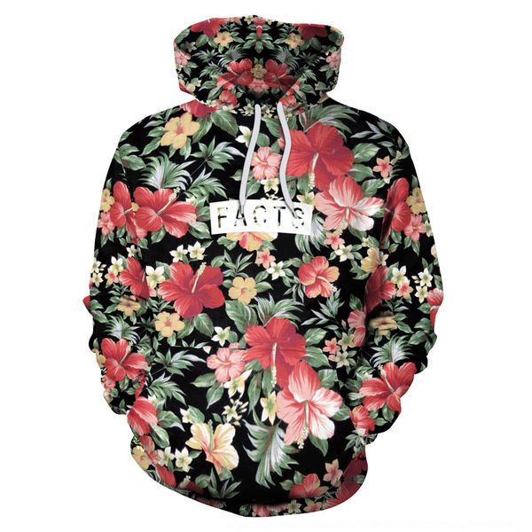 

flower printing casual large size couple hooded digital digitalfor men flower printing casual large size couple hooded sweater sweater digit, Black