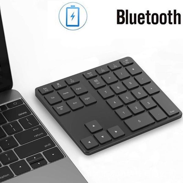

35 keys ergonomic usb rechargeable wireless bluetooth numeric keypad silent for pc lapexternal aluminum alloy home office