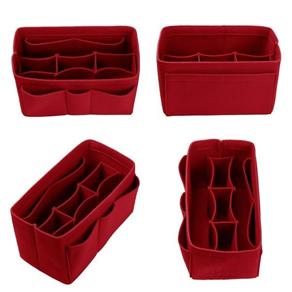 

felt make up organizer insert bag for handbag travel portable cosmetic bag