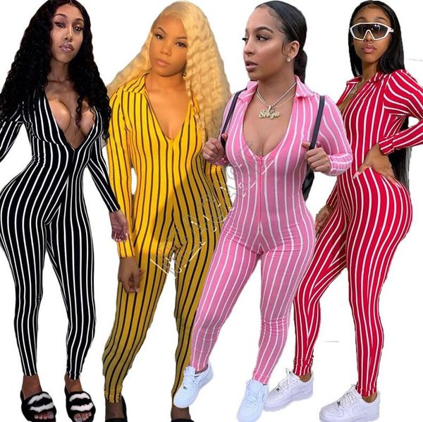 

women clothes jumpsuits fashion striped long sleeve skinny jumpsuit rompers legging pants casual ladies onesies jumpsuit d9806, Black;white