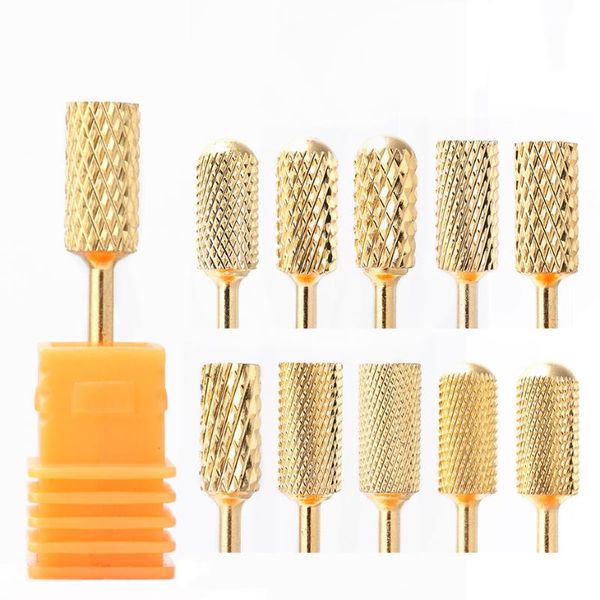 

nail art equipment 1pcs carbide burr diamond drill bits cylinder grind milling cutter stainless steel bit manicure jixdj01-10, Silver