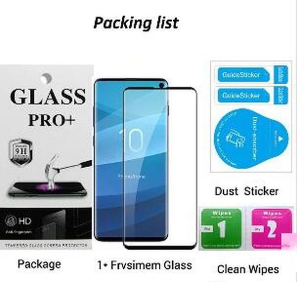 

new 3d tempered glass for samsung s10 plus s10e full cover screen protector film with paper package stock ing