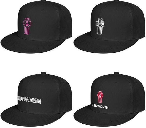 

kenworth w900 trucks mechanics drive dump mens and women flat edge baseball cap cool blank hats pink breast cancer plaid printing, Blue;gray
