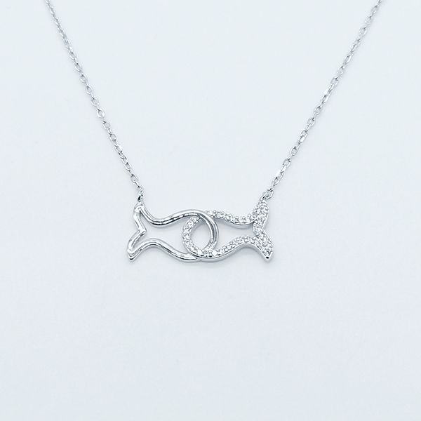 

s925 silver jewelry cross border zircon pisces necklace clavicle chain temperament fashion silver jewelry