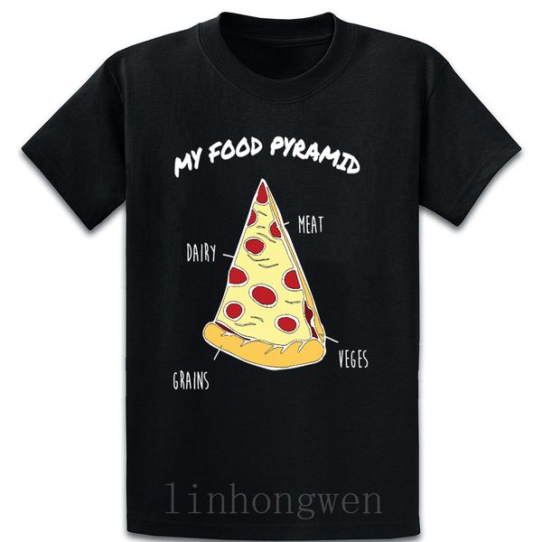 

pizza slice food pyramid funny pizza t shirt anti-wrinkle summer style tee shirt o-neck breathable formal designer family shirt
