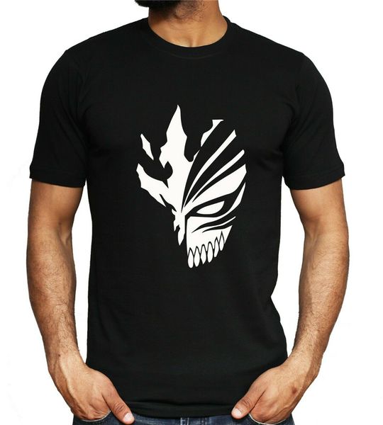 

bleach hollow маска тенниска ичиго bankai аниме косплей black top новизна mens harajuku топы мода классический футболочку