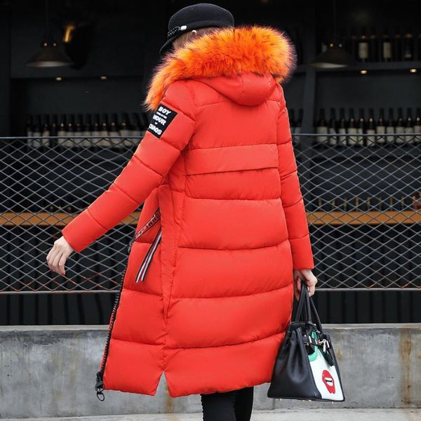 

women's down & parkas 2021 winter coat women casual thick jacket mujer parka coats with fur collar hooded jackets, Black