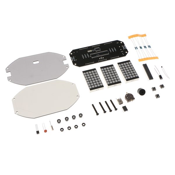 

black mirror led matrix deskalarm clock kit with temperature display