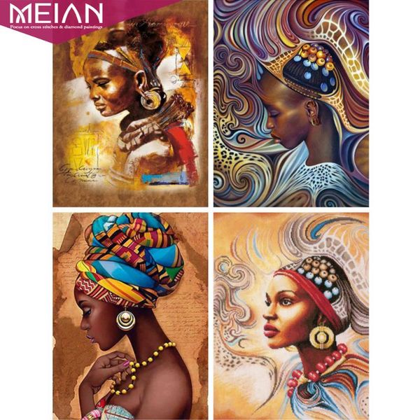 

paintings 5d diy diamond embroidery portrait painting south african girl full round drill cross stitch home decor