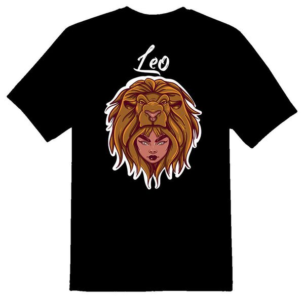

black or white tee leo lion girl 2xl 30xl tee shirt