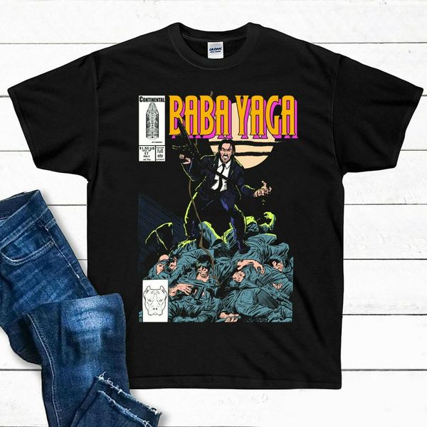 

баба яга джон wick футболка черный хлопок мужчины s-6xl сша поставщик