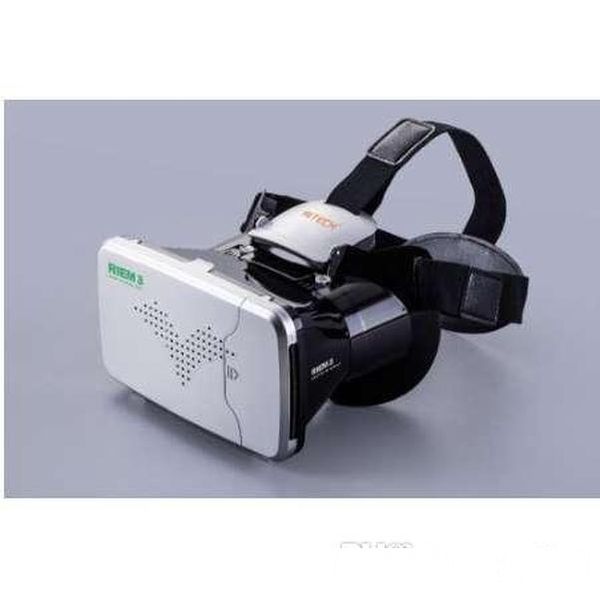 

new f17699 ritech riem3 vr 3d virtual reality glasses helmet private theater cinema head mount for smartphones silver grey