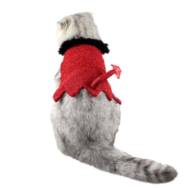 

pet dog cat красный плащ чертенок хвост плащ рождество хэллоуин праздник платье костюм зимняя одежда