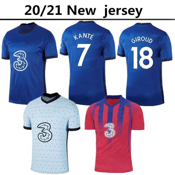 

20/21 abraham pulisic home soccer third jersey 2020 2021 away willian kante ziyech soccer shirt giroud mount lampard football uniforms, Black