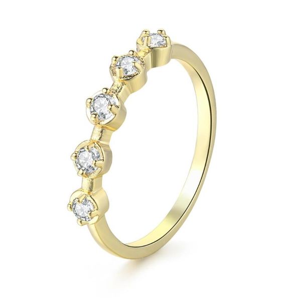 

slim rings for women simple elegant mini zircon light gold birthday finger ring gift cute fashion jewelry r893, Slivery;golden