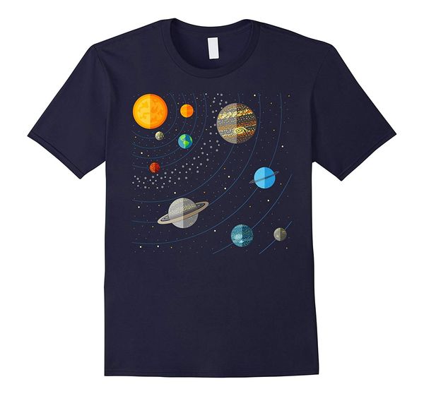 

2019 fashion men t shirt our solar system educational science t shirt darks