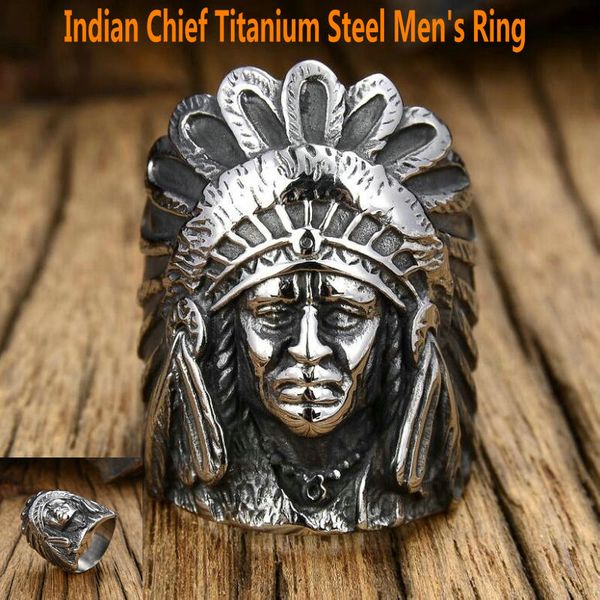 

cluster rings chief titanium steel men's ring style stainless, Golden;silver