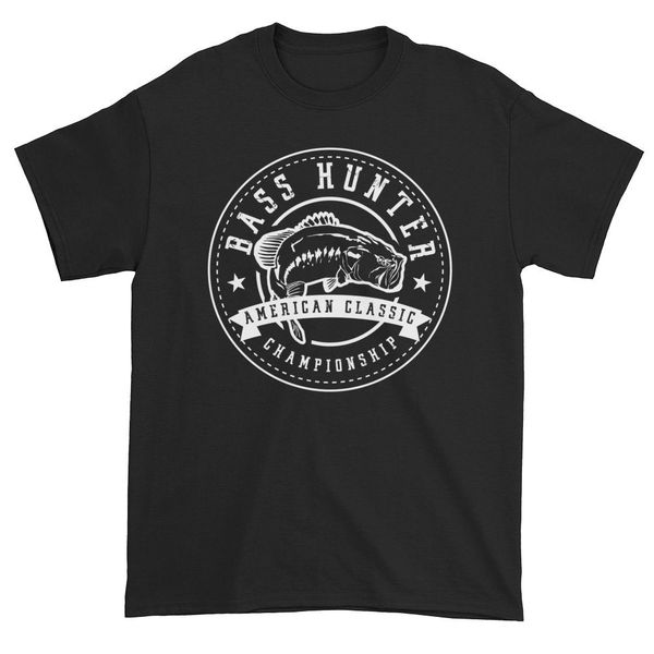 

2019 100% cotton bass hunter american classic championship fisher lovers t-shirt black tee shirt