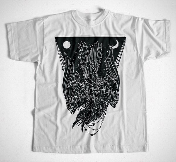 

t-shirt crow s-xxxl rabe vogel hipster streetwear mond hexe goth manga mens 100% cotton short sleeve print