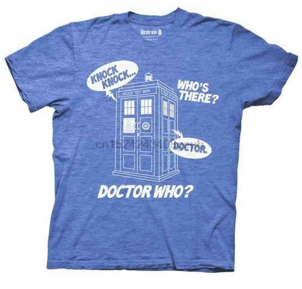 

doctor who knock knock mens blue t-shirt