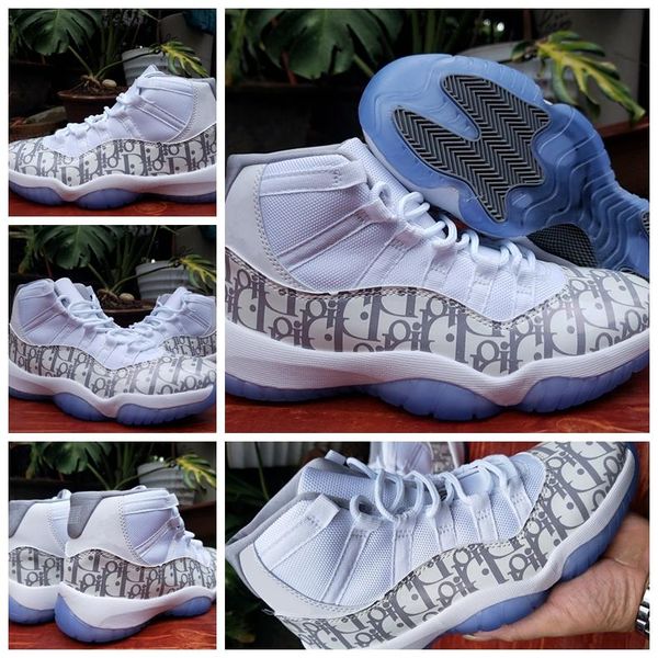 

new 11 d printed men basketball shoes 11s bred concord mens trainers women sports sneakers size 36-47