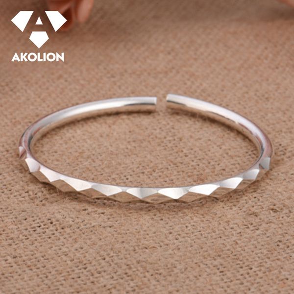 

akolion plated bracelet fashion open six-sided accessory coil ring jewelry elegant anniversary/party/gift ladies bangles 2020, Black