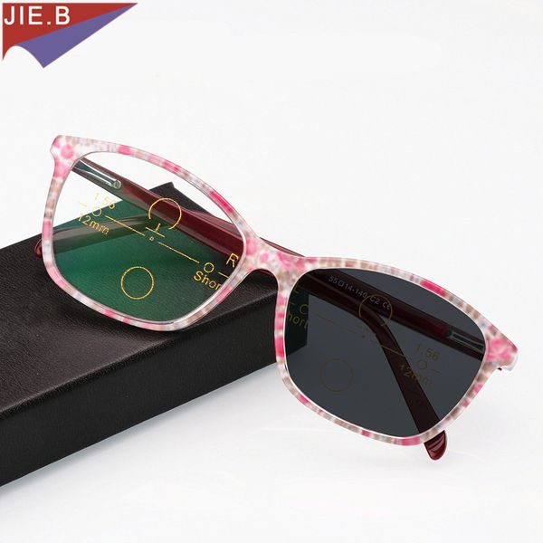 

transizione sole fotocromatiche occhiali da lettura women gatto occhiali da in acetato multi-focal progressive, White;black