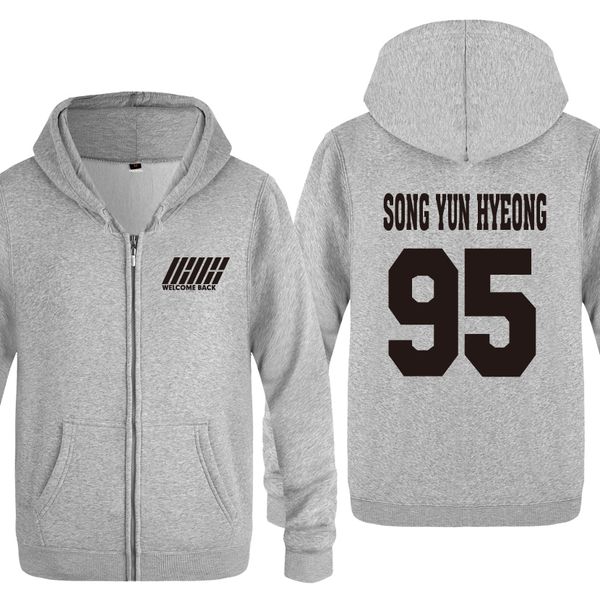 

ikon welcome back kpop hoodies men 2018 men's fleece zipper cardigans hooded sweatshirts