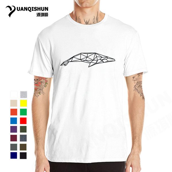 

geometric whale tshirt minimalist design animal line print t-shirt cotton casual t shirts men tees