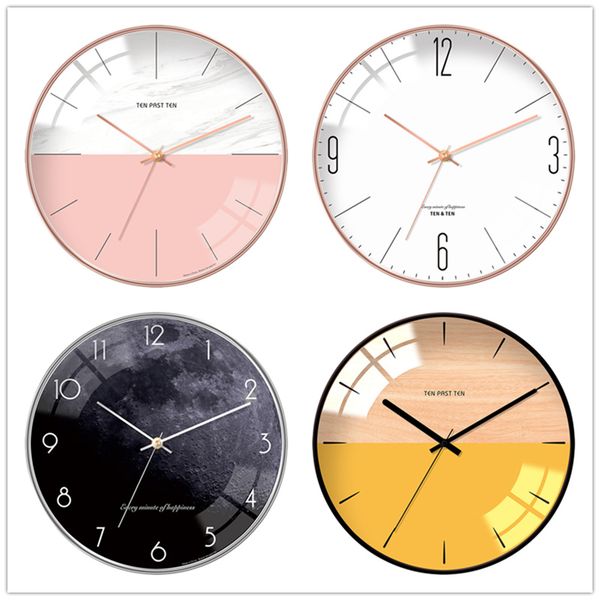 

12inch nordic minimalist clock wall creative transparent glass quiet movement 3d clocks hanging watch home design house decor
