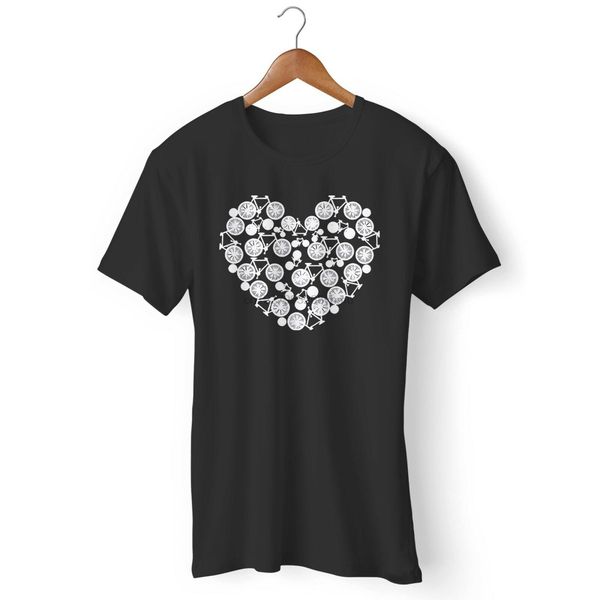

bicycle heart man woman t-shirt