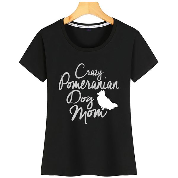 

t shirt women crazy pomeranian dog mom hip hop vintage print tshirt