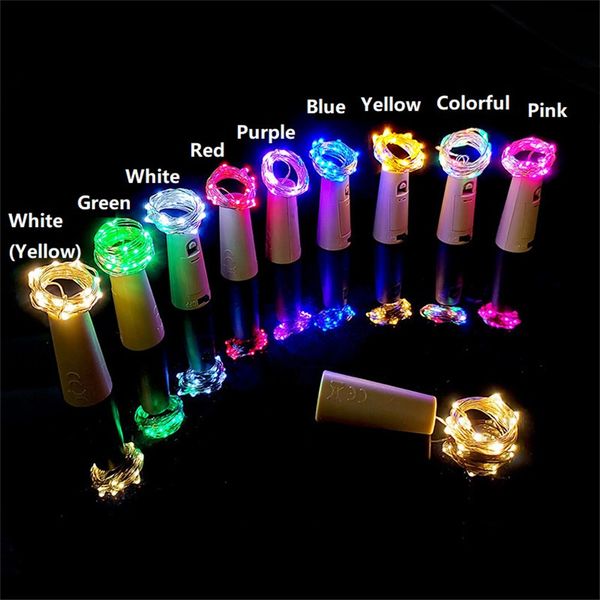 

1m 10led 2m 20led lamp cork shaped bottle ser light glass wine battery led copper wire string lights christmas wedding halloween f91402