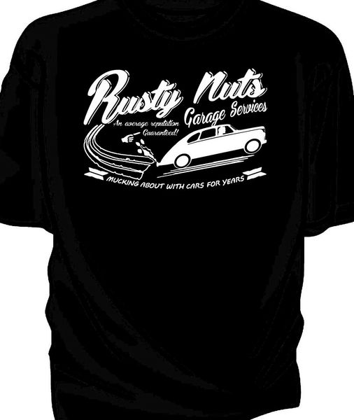 

rusty nuts garage services t-shirt. jowett javelin