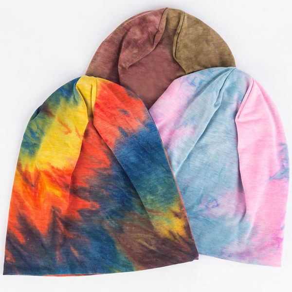 

beanies women men hat tie dye style colorful warm ladies autumn winter skullies fashion hip-hop stretchy cap